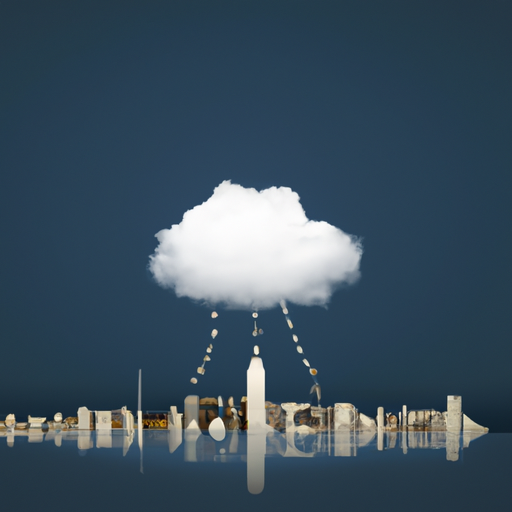 ענן עם קו רקיע עירוני, המסמל את החיבור בין עסקים ושירותי ענן