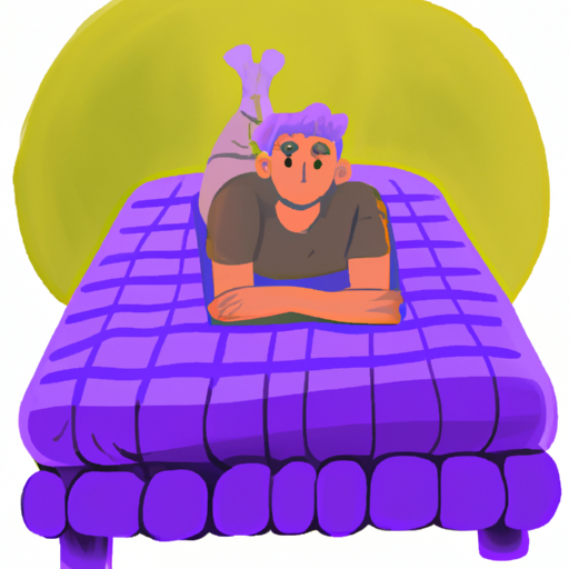 אדם שוכב על מזרון נוח, נראה נינוח ומרוצה