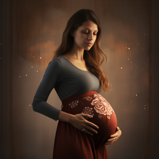 אישה הרה מחזיקה את בטנה, מדגישה את חשיבות הטיפול לפני הלידה.