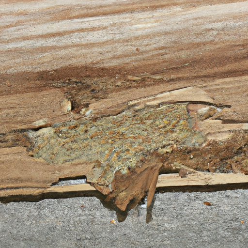 תמונה המציגה את הנזק המבני שנגרם על ידי טרמיטים בקורת עץ.